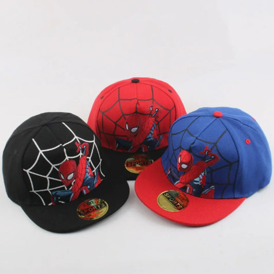 2026 HotAnime Cartoon Spiderman Hats for Kids Toddler  Baseball Cap Spring Snapback Hip Hop Adjustable Caps