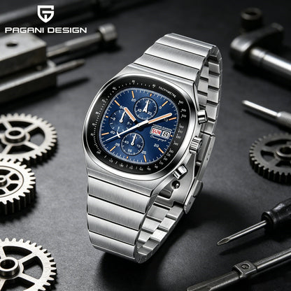 PAGANI DESIGN New PD1819 Men‘s Quartz Watches 40mm Sapphire Stainless Steel Waterproof Luminous C3 Chronograph reloj hombre