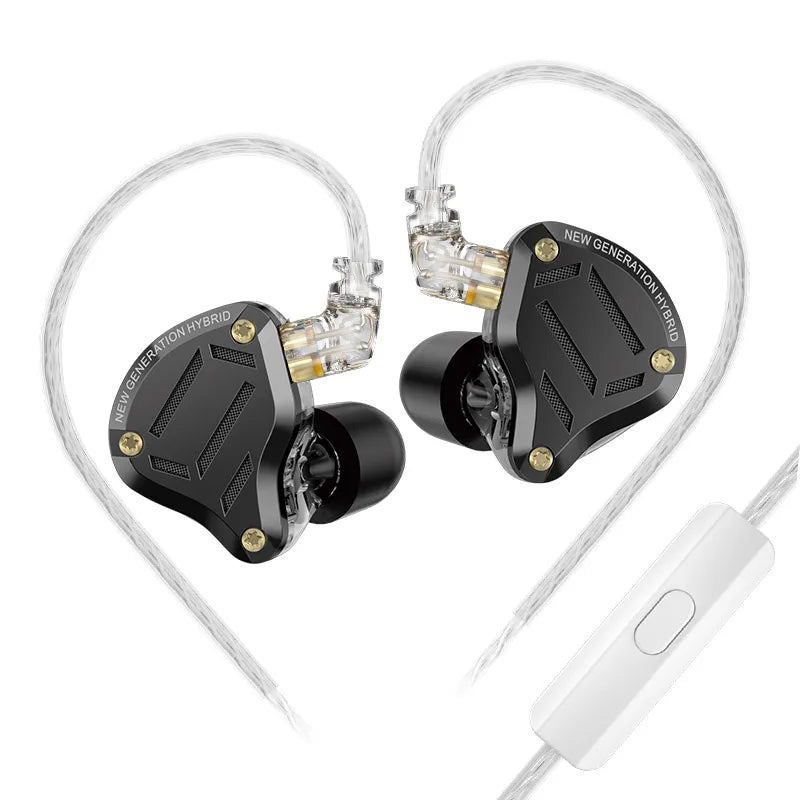 KZ ZS10 PRO 2 In-Ear Monitor IEM Earbuds – Hybrid Wired Earphones with 1DD+4BA Drivers, Professional Gaming IEM Earbuds, HiFi Noise Isolating In-Ear Monitor Headphones with Microphone