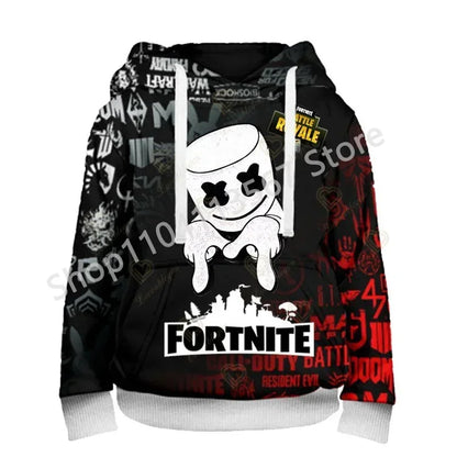Sudaderas con capucha Llama Battle Royale F-Fortnited con estampado 3D para hombre, mujer y niños, sudaderas para niño y niña, pulóver streetwear verde