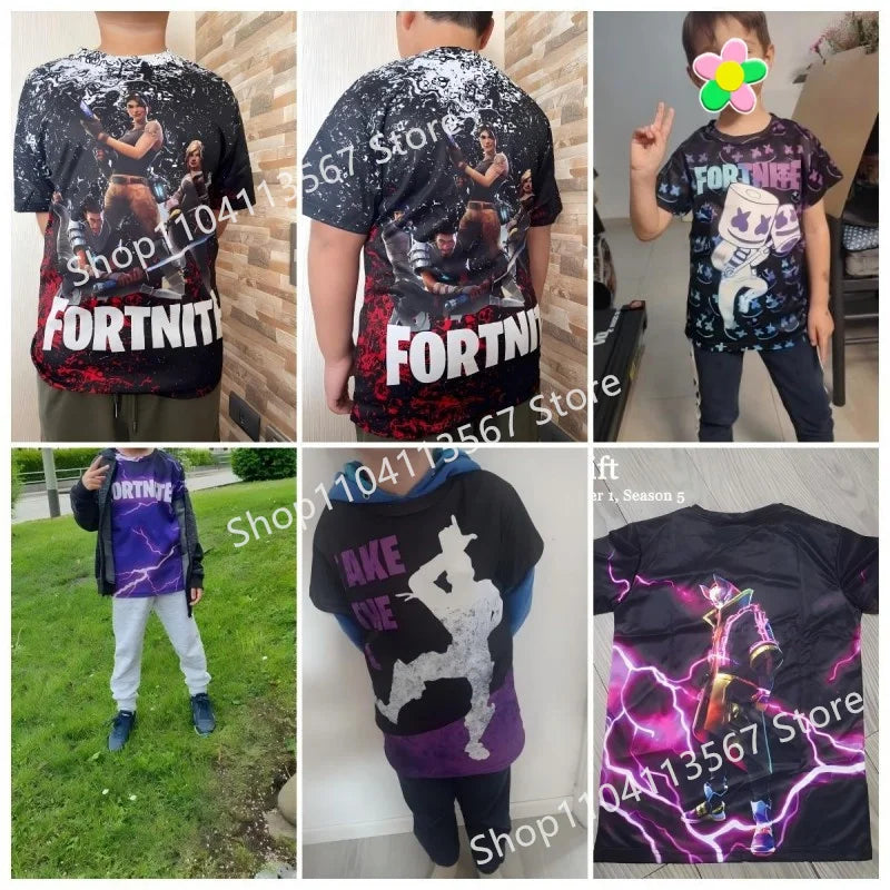 Fortnite Boys Clothes T-Shirt Victory Hero Child Kids T-shirt Battle Royale 3D Girls Short Sleeve Tees T-shirt
