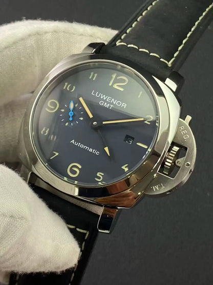 Fashionable Night Light Diving Automatic Mechanical Men's Watch 44MM Sports and Leisure GMT Dual Time Zone Function Swimming Wear