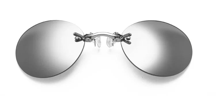 New Round Rimless Sunglasses Men Matrix Morpheus Men's Classic Clamp Nose Glasses  Mini Frameless Brand Design Glasses UV400