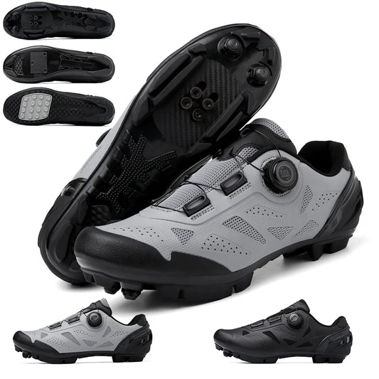 2026 New Men's Non-Slip Breathable Lock-Type Mountain Bike Cycling Shoes Durable Adjustable Outdoor Sports Footwear