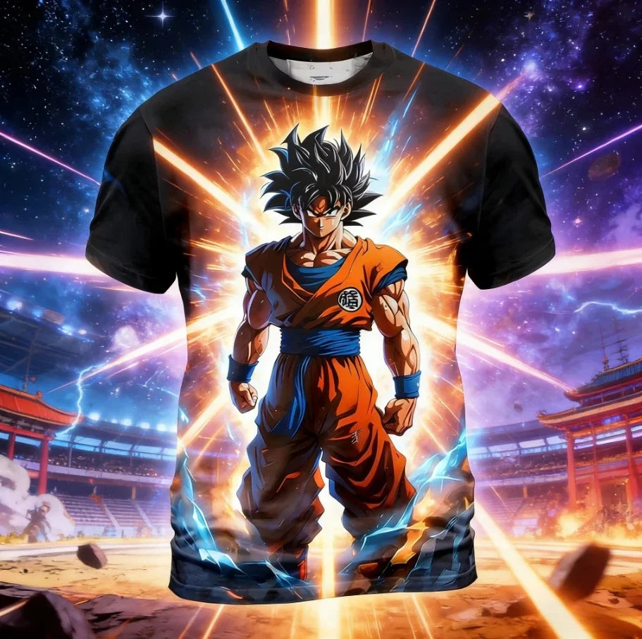 Summer 2026 Dragon Ball T Shirt Kids Tops Tee Anime Figures Son Goku Super Saiyan T-shirt Boys T-shirts Children Short Sleeve
