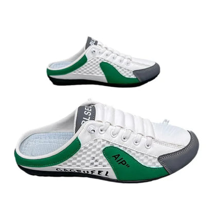 Slip-On-Sportschuhe für Herren mit Schnürung, atmungsaktivem Mesh, unisex, für Frühling und Herbst, niedrig geschnitten, flach, schnell und einfach anzuziehen