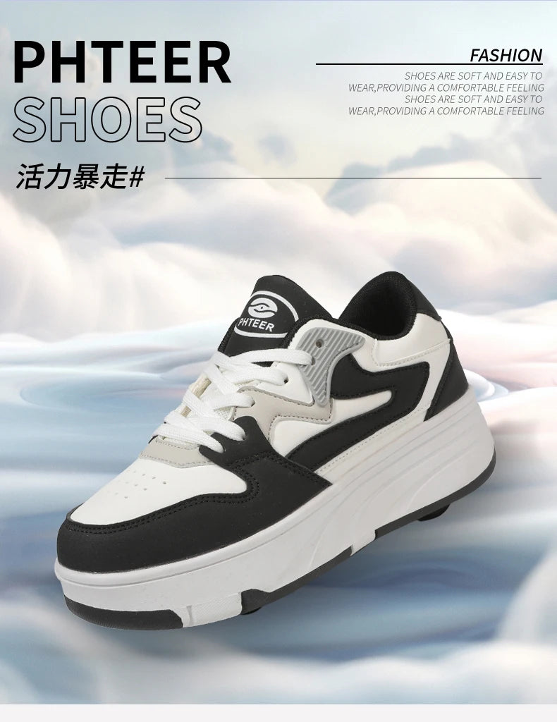 Children's Outdoor Sports Roller Skates Shoes Single Row Wheel kids Sliding Shoes four-Wheel for boys and grils