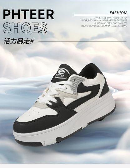 Children's Outdoor Sports Roller Skates Shoes Single Row Wheel kids Sliding Shoes four-Wheel for boys and grils