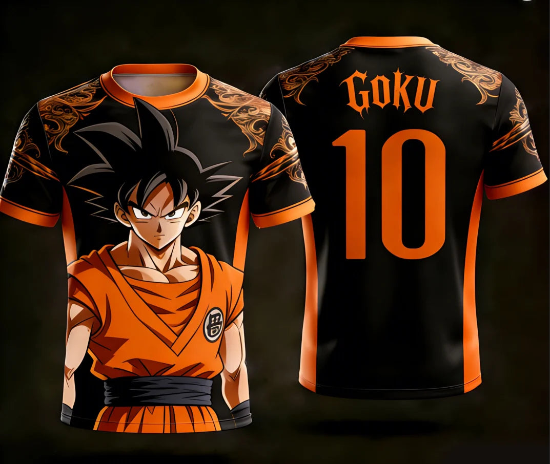 2026 Dragon Ball Official 3D Printed Wukong 10 Training Suit for Parent-child Sports, Quick Drying Fashion Short Sleeved T-shirt