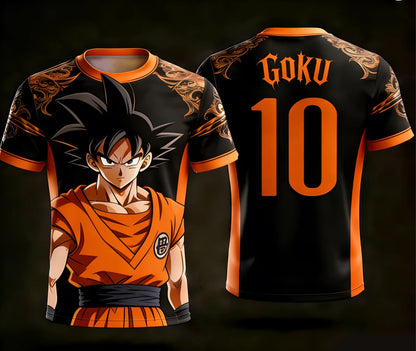 2026 Dragon Ball Official 3D Printed Wukong 10 Training Suit for Parent-child Sports, Quick Drying Fashion Short Sleeved T-shirt