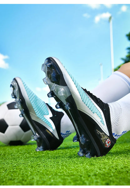 Nouvelles chaussures de football pour hommes, chaussures de sport d'extérieur, chaussures de football pour garçons, respirantes, confortables, crampons longs, chaussures d'entraînement pour adultes, antidérapantes