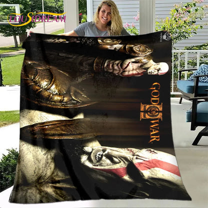 God of War Game Gamers Soft Plush Blanket,Flannel Blanket Throw Blanket for Living Room Bedroom Bed Sofa Picnic Cover Bettdecke