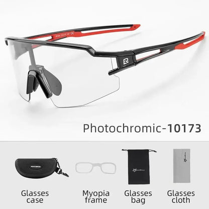 ROCKBROS Cycling Glasses Photochromic Glasses Bicycle Glasses Eyewear Goggles Windproof Bicycle Outdoor Sports Sunglasses