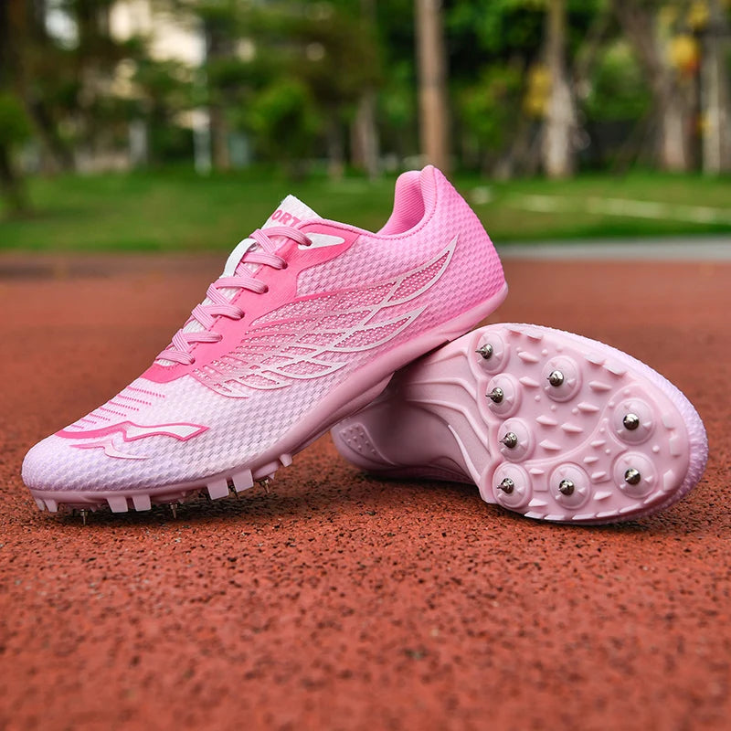 Outdoor Men Woman Track & Field Running Shoes Professional Competition Nail Sneakers Anti-Slip Student Training Shoes