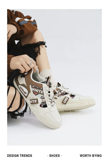 Nuove scarpe da uomo stile skateboard, sneaker estive in pelle casual fashion outdoor per running, sport, trekking e tennis, platform di lusso firmate