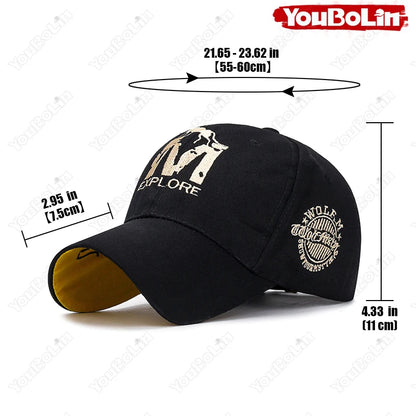 M letter Wolf Totem Embroidery Cotton Adjustable Baseball Cap Sun Hat Trucker Caps Dad Hats