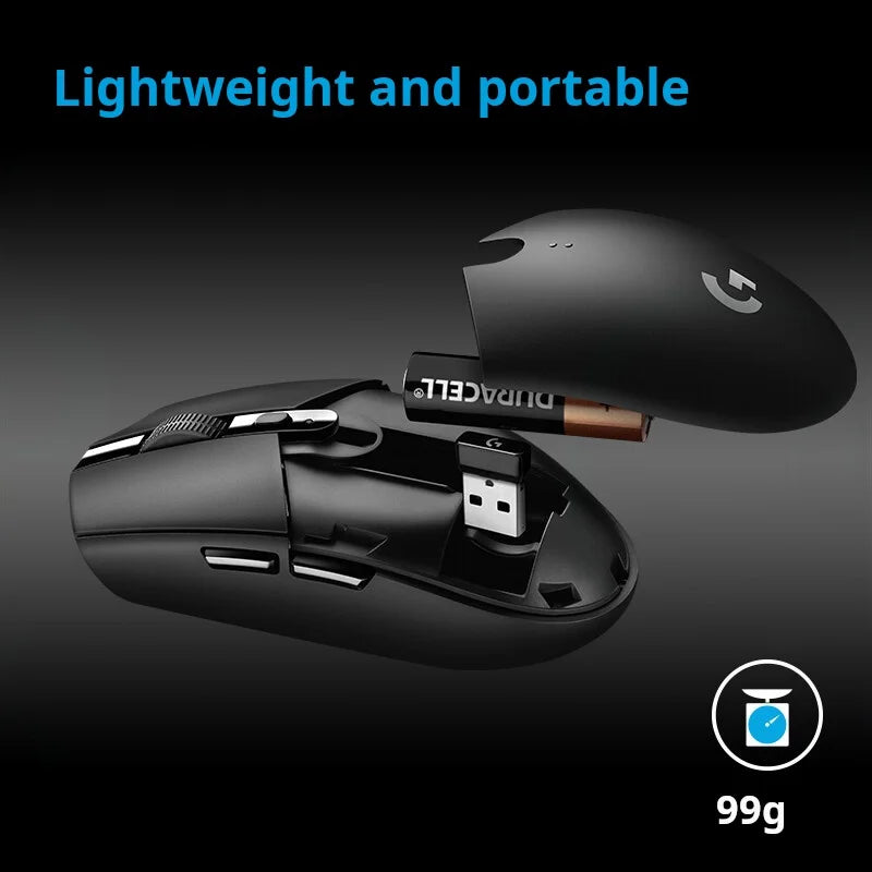 Mouse gaming wireless Logitech G304 LIGHTSPEED, mouse leggero e portatile con macro per Jedi Survival, FPS, League of Heroes ed Eat Chicken