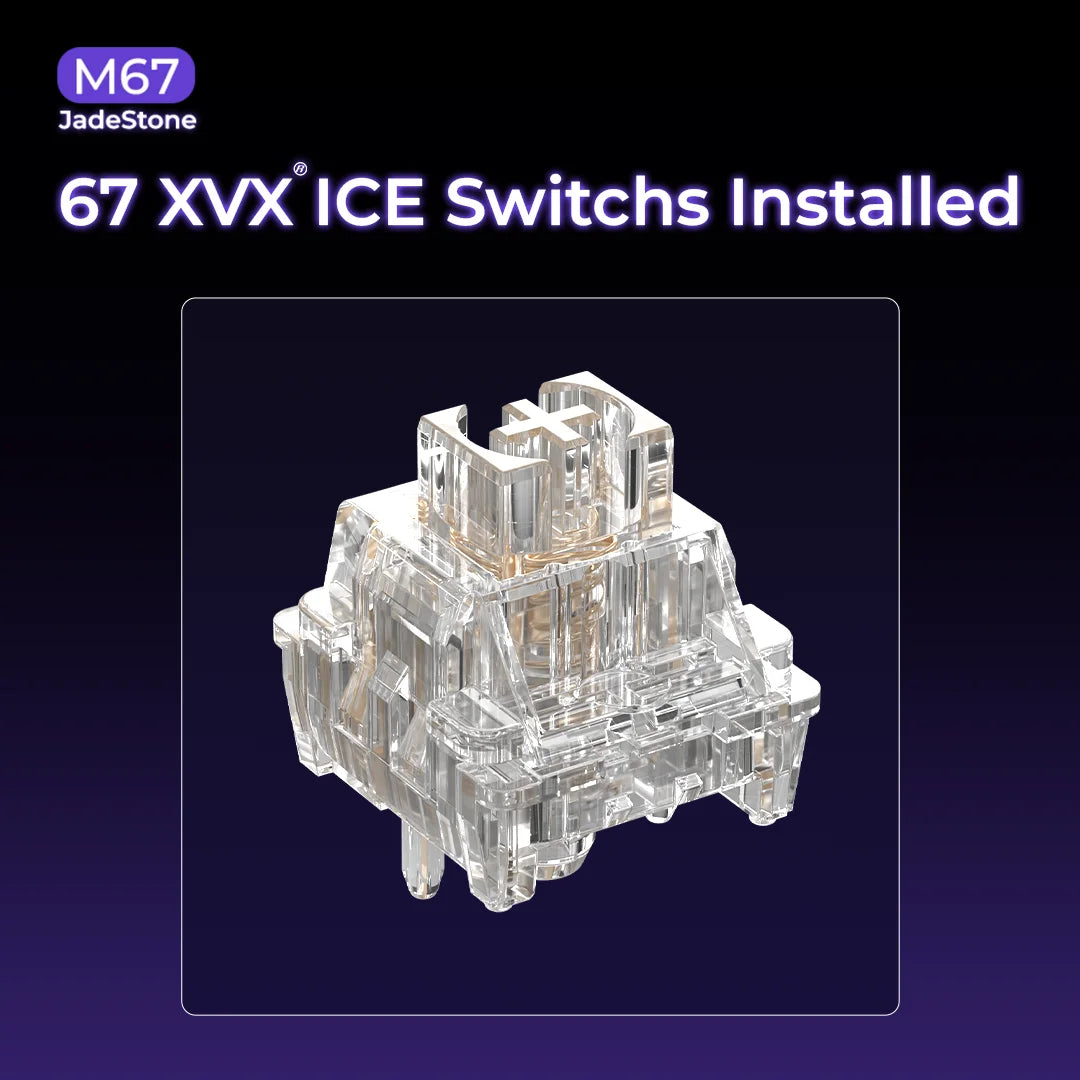 Teclado mecânico XVX M67 JadeStone com teclas IMD-Tech, hot-swappable, gasket, tri-mode, RGB personalizado, sem fios, 65%