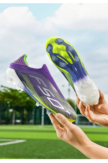 Sapatilhas de Homem Novas com Pitons para Relva, Ténis de Futebol de Alta Qualidade, Chuteiras de Futsal Antiderrapantes para Interior, Modelo Cano Alto para Exterior Mais Vendido