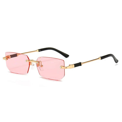 Trendy Rimless Sunglasses for Men Women Fashion Frameless Rectangle Sun Glasses Retro UV400 Shades Summer Goggles Eyewear