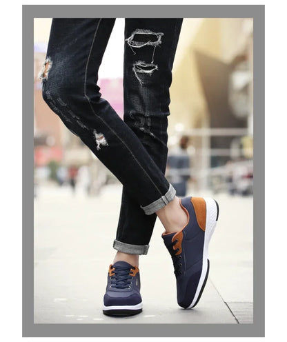 YRZL Scarpe da uomo primavera autunno impermeabili da passeggio, sneakers casual in pelle da uomo, scarpe sportive antiscivolo, calzature da tennis per uomo