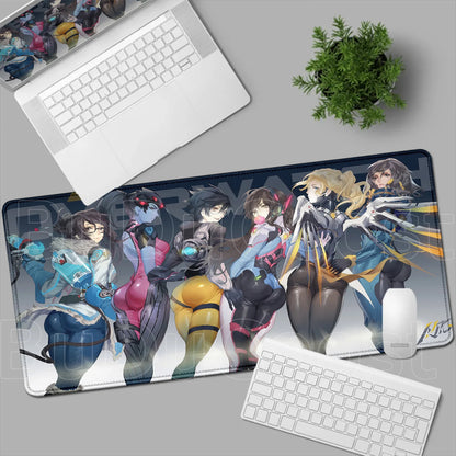 Tapete de rato gaming Overwatch Anime Girl grande XXL com impressão HD, base para teclado de computador, portátil e escritório, tapete de secretária em borracha macia 900x400 MM