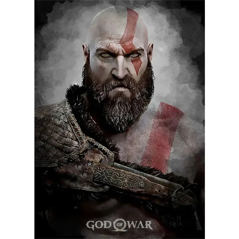 Canvas Painting Posters and Prints Wall Art Anime Pop Game God of War Ragnarok Poster Aesthetics Kratos Gaming