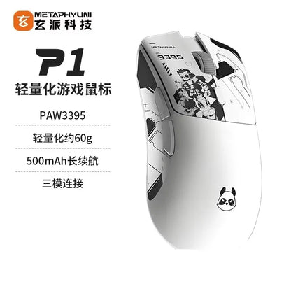 Metaphyuni Metapanda P1 Pro Max Wireless Gaming Mouse PAW3395 Sensor, Lightweight 2.4GHz Ergonomic Wireless Gaming Mouse for PC & Esports
