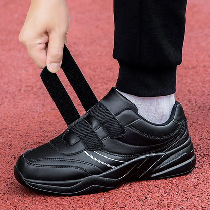 Férfi állítható tépőzáras bőr cipő, alkalmi sportcipő, fehér cipő, Masculino Zapatillas Deportivas Tenis