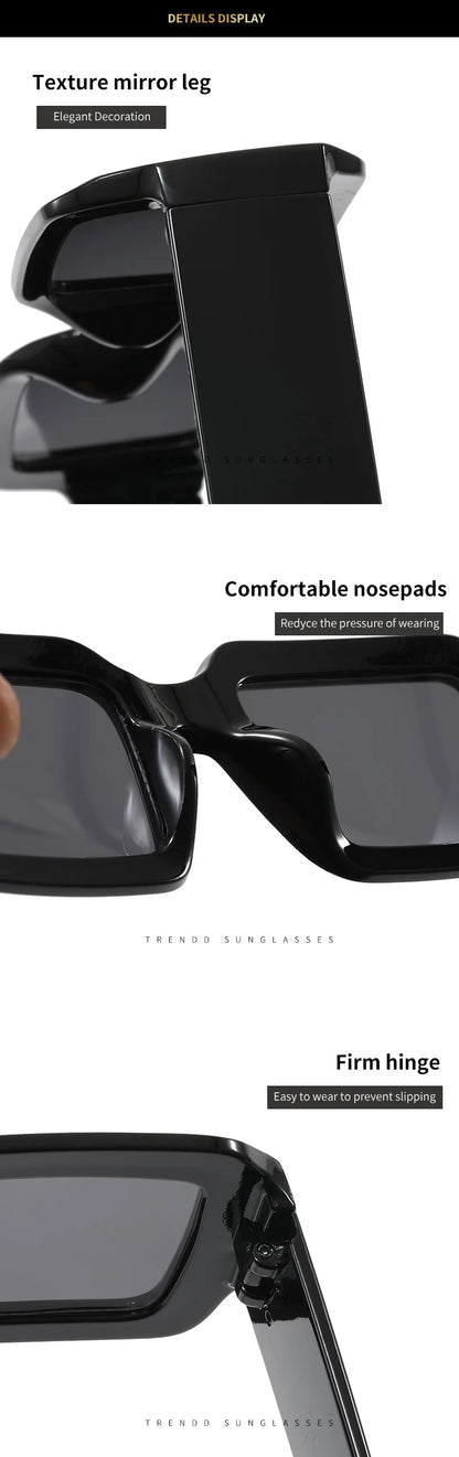 BOYSEEN Thick Frame Rectangle Sunglasses For Man Can Make Prescription Lens 2026 Street Style Orange Sunglasses