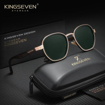 KINGSEVEN  Small Round Sunglasses Men Polarized Women Eyewear Retro Style Luxury Travel Glasses Shades UV400
