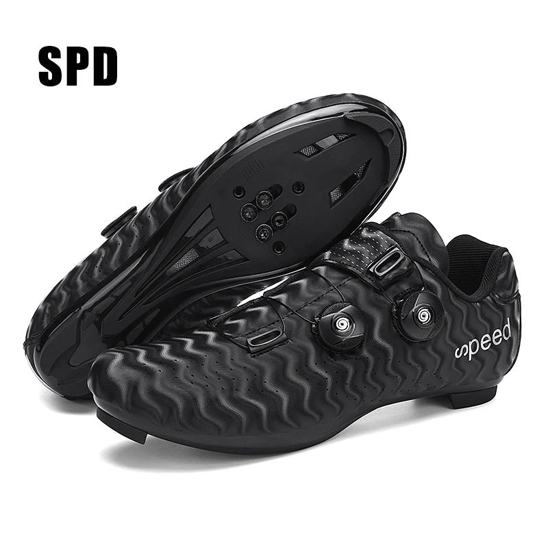 Neue Fahrradschuhe für Herren, selbstverriegelnde Rennrad-Sportschuhe, lockless Trainingsschuhe, SPD-Cleats-Fahrradschuhe für Damen