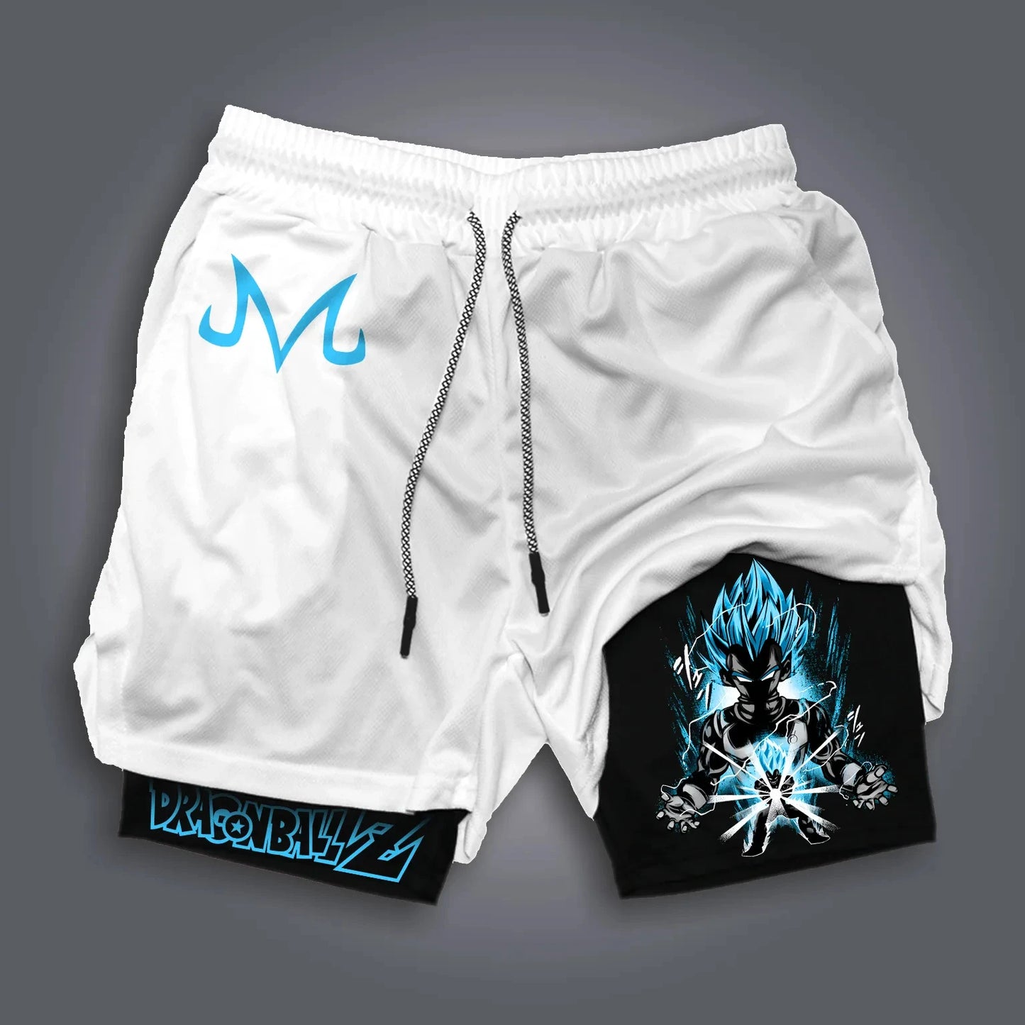 Dragon Ball Majin Buu & Goku American Sports Shorts for Men Summer Comfortable Double Layer Breathable Loose Fit Pants