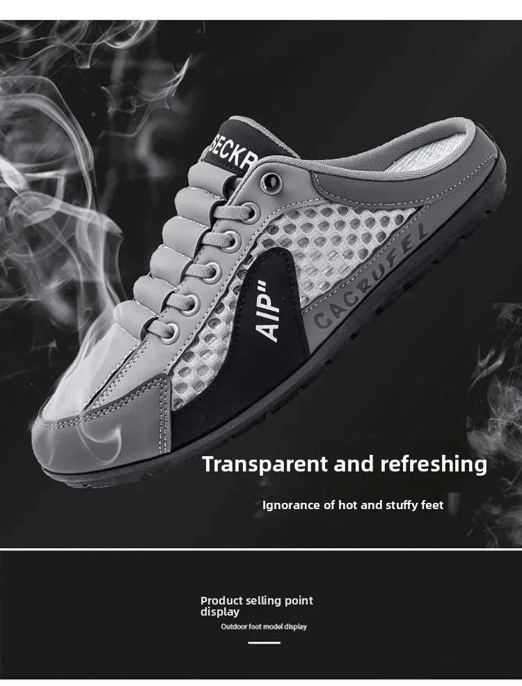 Slip-On-Sportschuhe für Herren mit Schnürung, atmungsaktivem Mesh, unisex, für Frühling und Herbst, niedrig geschnitten, flach, schnell und einfach anzuziehen