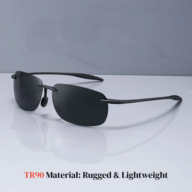 Ultra Light 11g TR90 Frameless Polarized Sunglasses - Flexible & Comfort Fit, Square Shape for Driving, Fishing, Outdoor