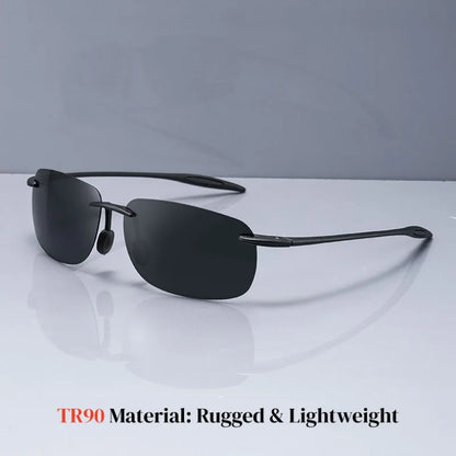 Ultra Light 11g TR90 Frameless Polarized Sunglasses - Flexible & Comfort Fit, Square Shape for Driving, Fishing, Outdoor