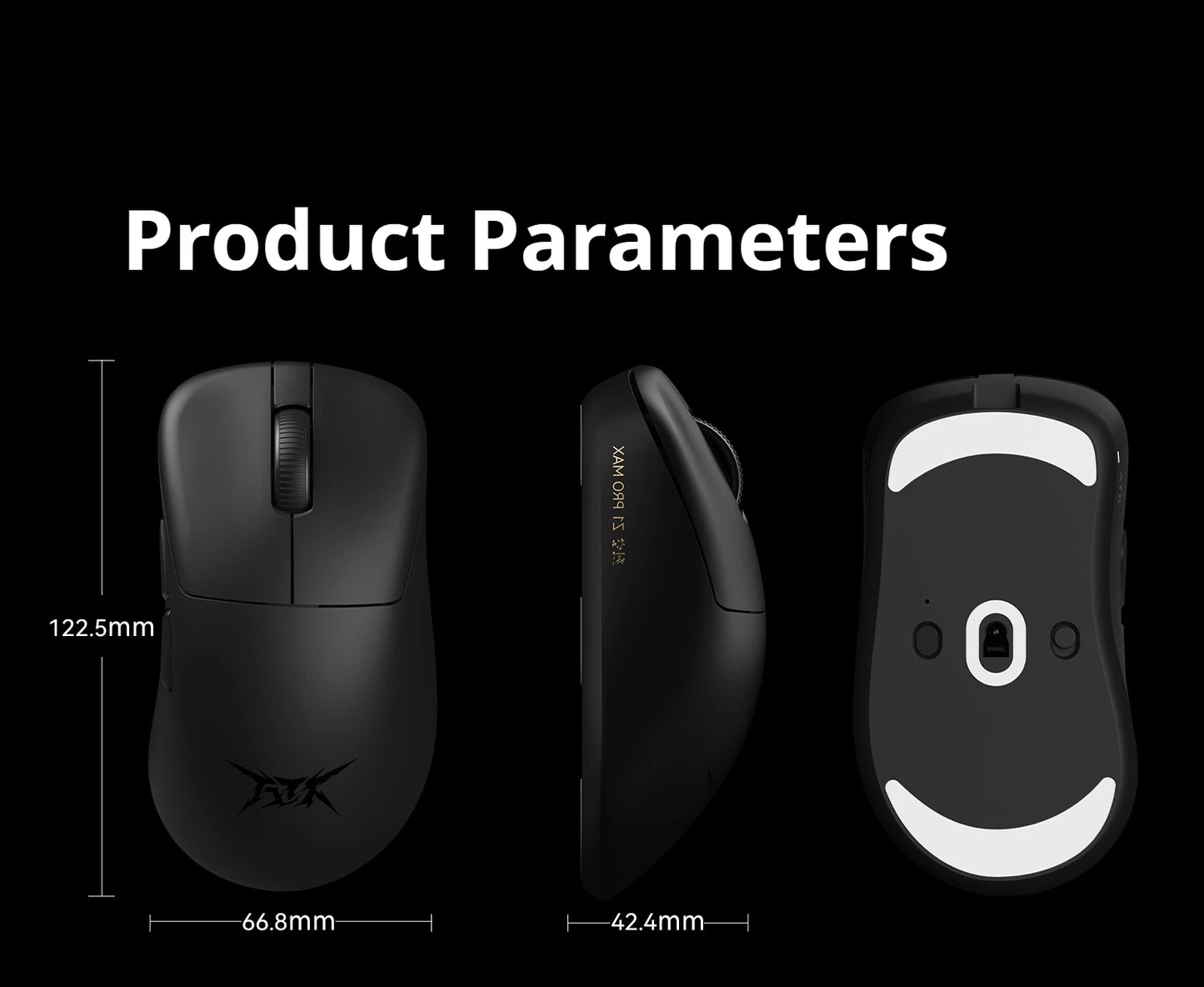 Rato Gaming Sem Fios ATK Z1 Pro Max Ultra com Pé Personalizado, PAW3950 Ultra Smart Speed Wireless, Taxa de Polling 8k e Baixa Latência de 0.39ms
