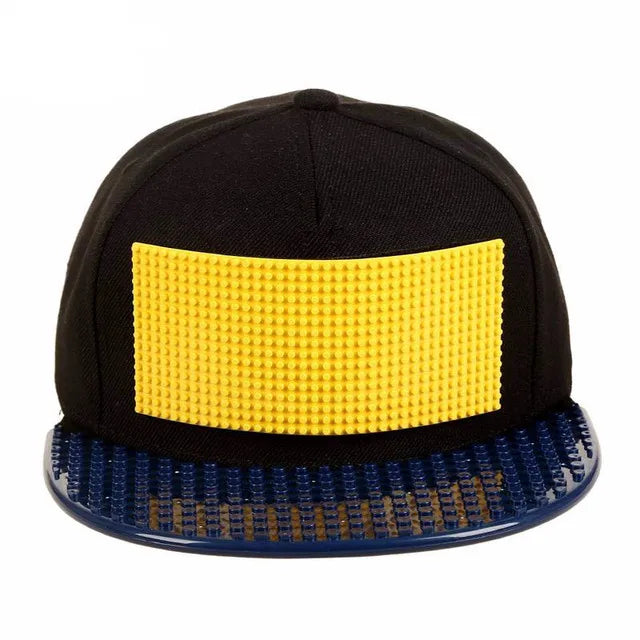 Cartoon Patchwork Baseball Caps DIY Blocks Snapback Hats Hip Hop Hat for Men Women Detachable Pixels Dad Hats Cap Kids Adults