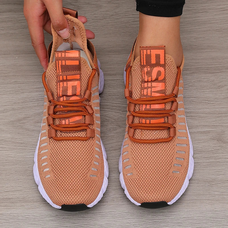 Women’s Sports Shoes Mesh Lightweight Soft Sole Jogging Strap Breathable Fashion Sports Walking Casual Tennis Flat Shoes for Men