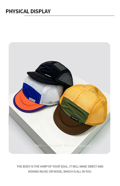 New Unisex Simple Mesh Letter Baseball Hats Sunshade Quick Drying Breathable Short Eave Peaked Caps Versatile Fashion Outdoor