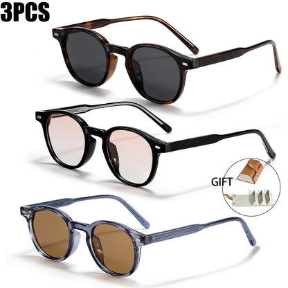 Caterside Polarized Round Sunglasses Men TR Frame Core Insert Leg Sun Glasses Women Set Retro Driving Fishing Punk Eyewear UV400
