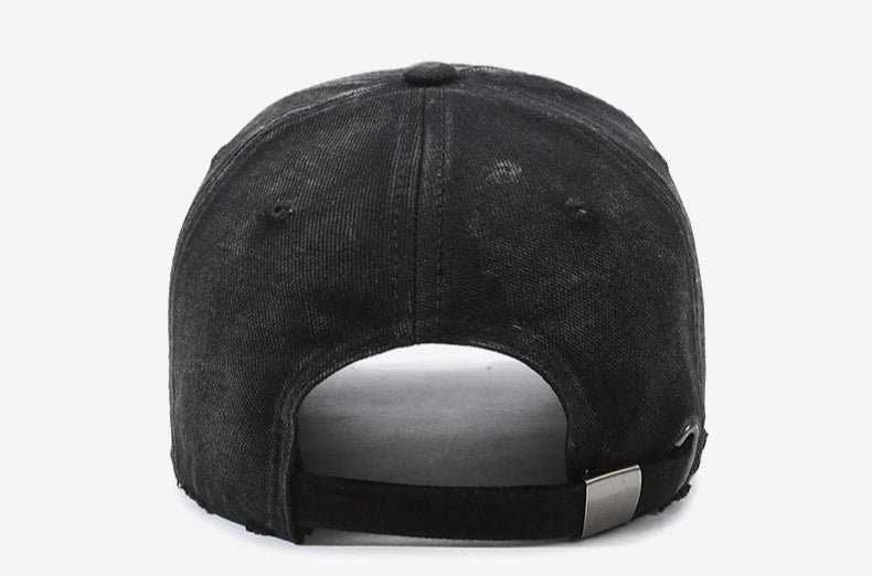 Vintage Old Hole Embroidery Letters Cowboy Baseball Cotton Soft Top Men's and Women's Spring and Summer Casual 56-60cm Sun Hat