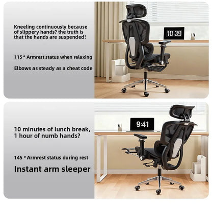 Sedia ergonomica minimalista portatile con braccioli 10D, sedia per computer, sedia da ufficio, sedia da studio e sedia gaming, resistente e durevole Gravity