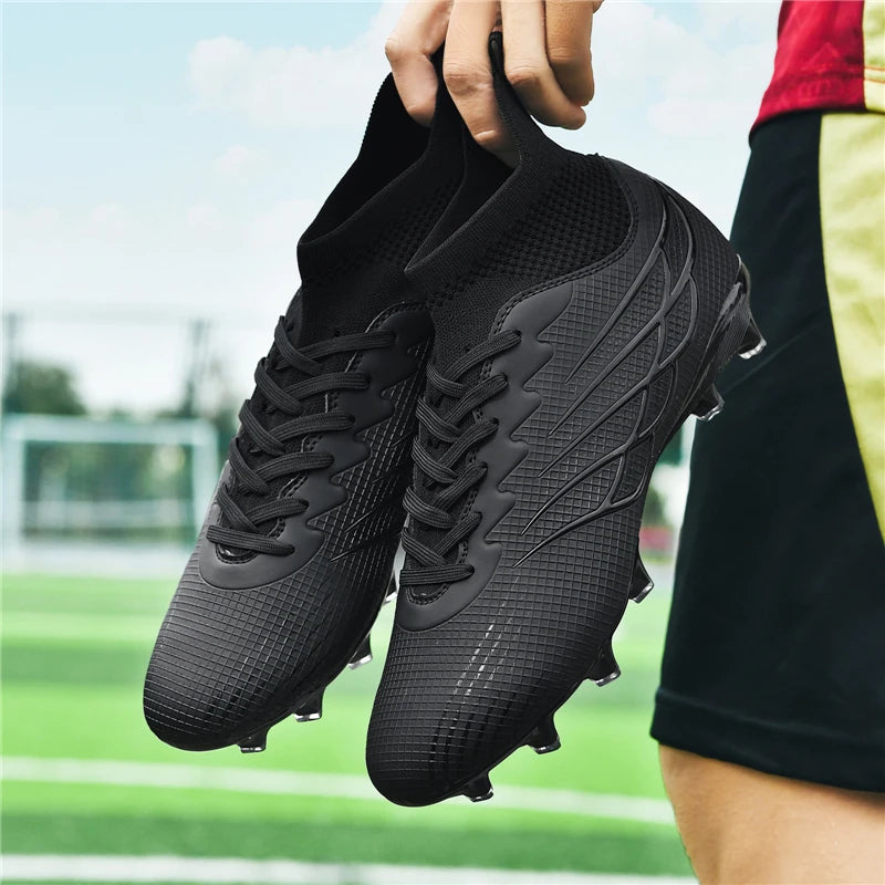 Superfly FG bottes de Football crampons de Football en plein air chaussures noires chaussures de Sport professionnelles souples bottes confortables respirantes grande taille