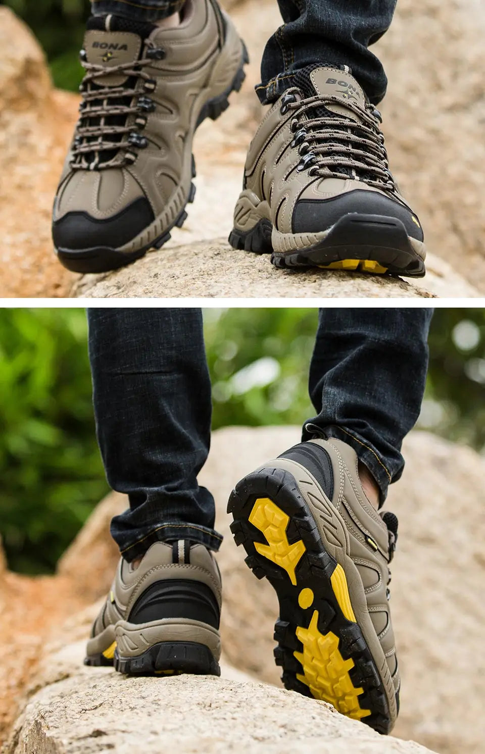 BONA Neuheit Klassischer Stil Herren-Wanderschuhe zum Schnüren Herren-Sportschuhe Outdoor-Jogging Trekking-Sneaker