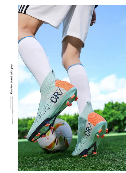 TF Long Stud Training Football Cleats Wear-Resistant Breathable Firm Ground Outdoor Match Training Sports Footwear