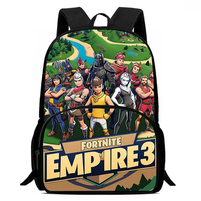 Klassisches FortniteS-Schulrucksack-Set für Kinder mit Lunchtasche und Federmäppchen, große Kapazität, für Jungen und Mädchen, ideales Geschenk