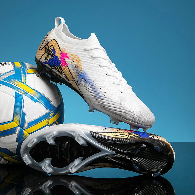 Nouvelles chaussures de football pour hommes, chaussures d'entraînement, chaussures de football à crampons longs, crampons de football ultralégers FG antidérapants pour l'extérieur, livraison directe