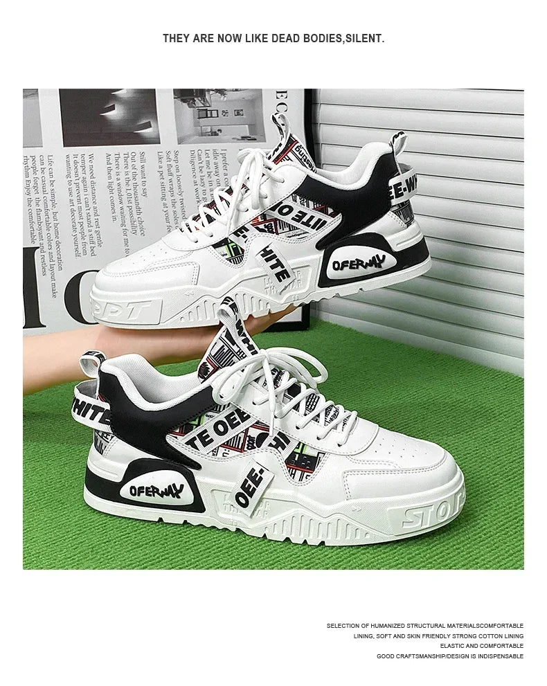 Nuove scarpe da uomo stile skateboard, sneaker estive in pelle casual fashion outdoor per running, sport, trekking e tennis, platform di lusso firmate