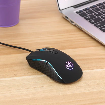 Rato gaming óptico profissional topo de gama com retroiluminação LED em 7 cores vivas e design ergonómico, 3200 DPI, para gamers de LOL e CS